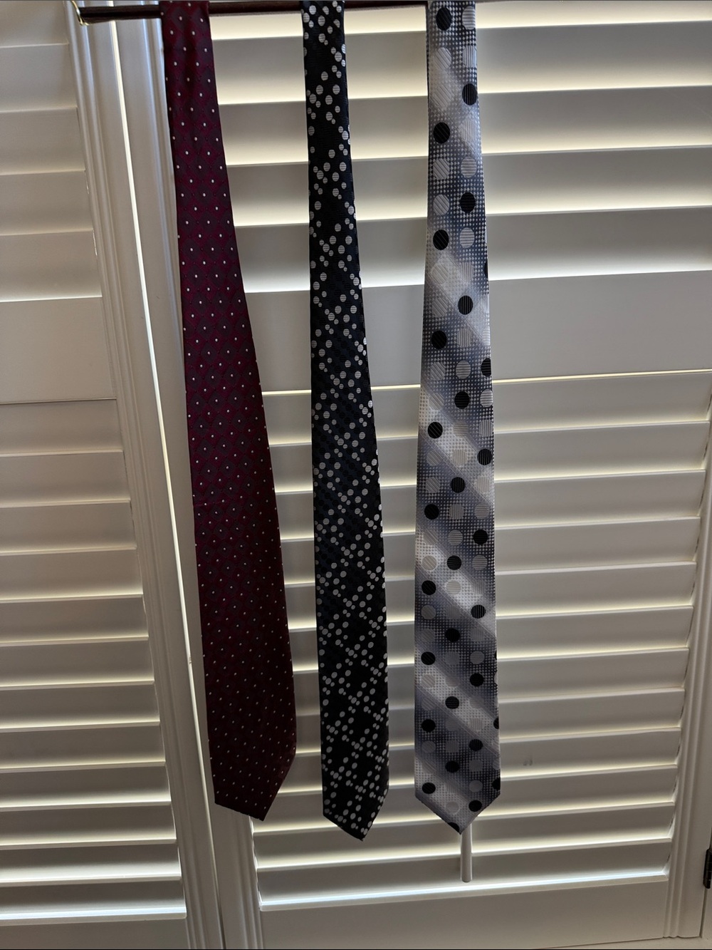 Polka Dot and Microdot Men's Tie Set - Burgundy, Black, Gray